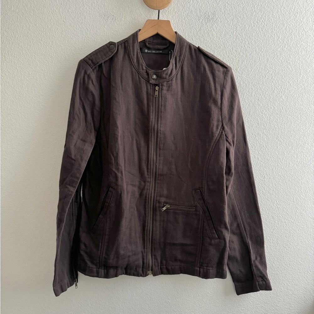 Nice Collective Mens Cotton Moto Jacket NEW NWT
